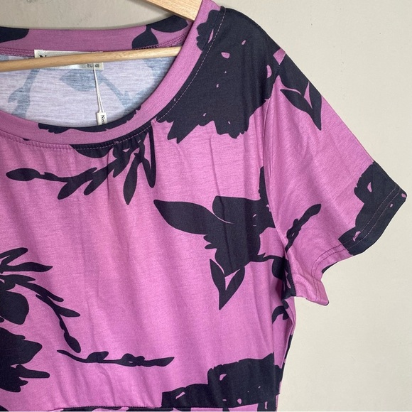 Nemidor Womens Short Sleeve Purple Dress Plus Size Size 16 - Picture 11 of 16